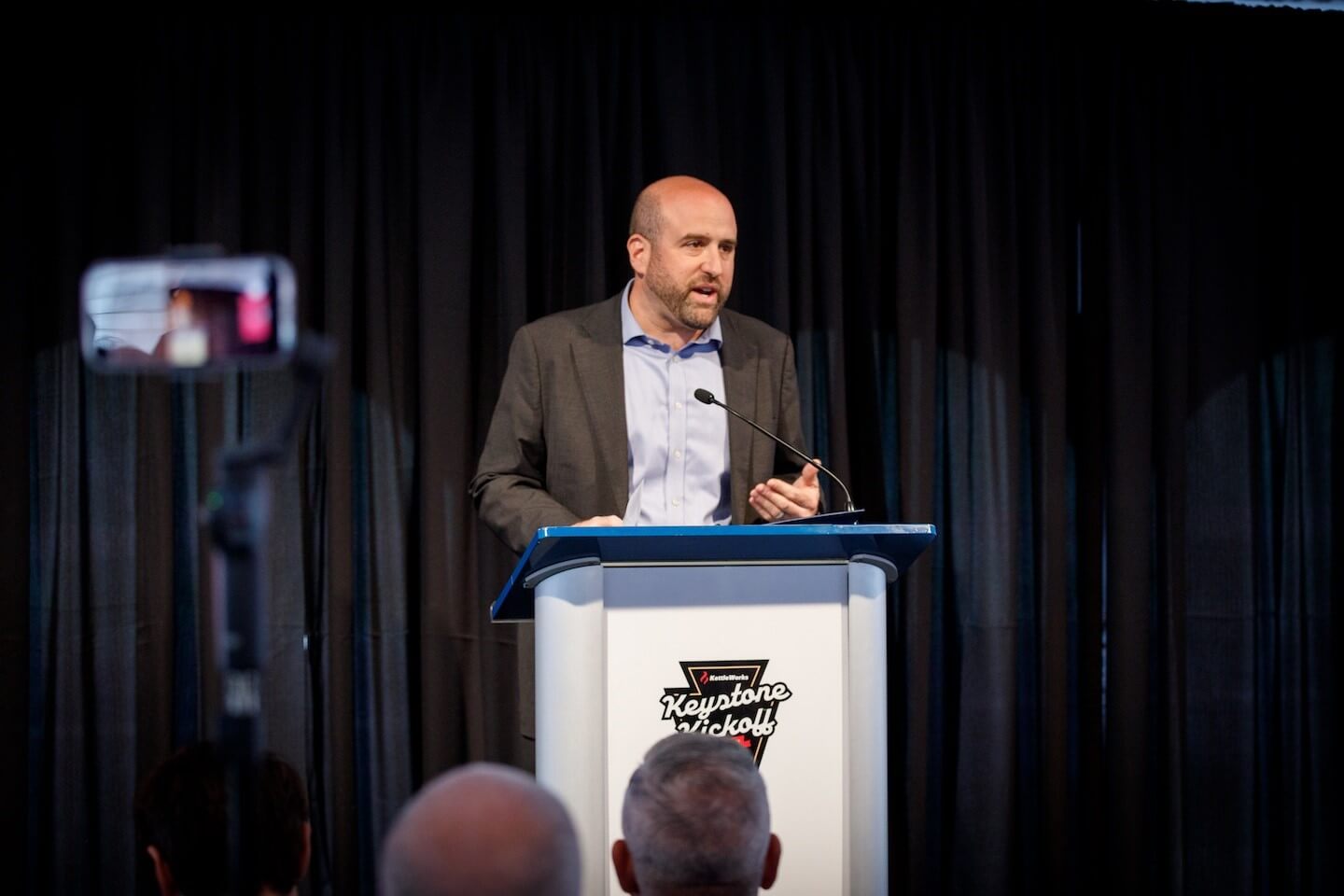 Secretary Rick Segar speaking at Kettle & Fire to Build Food Manufacturing Facility