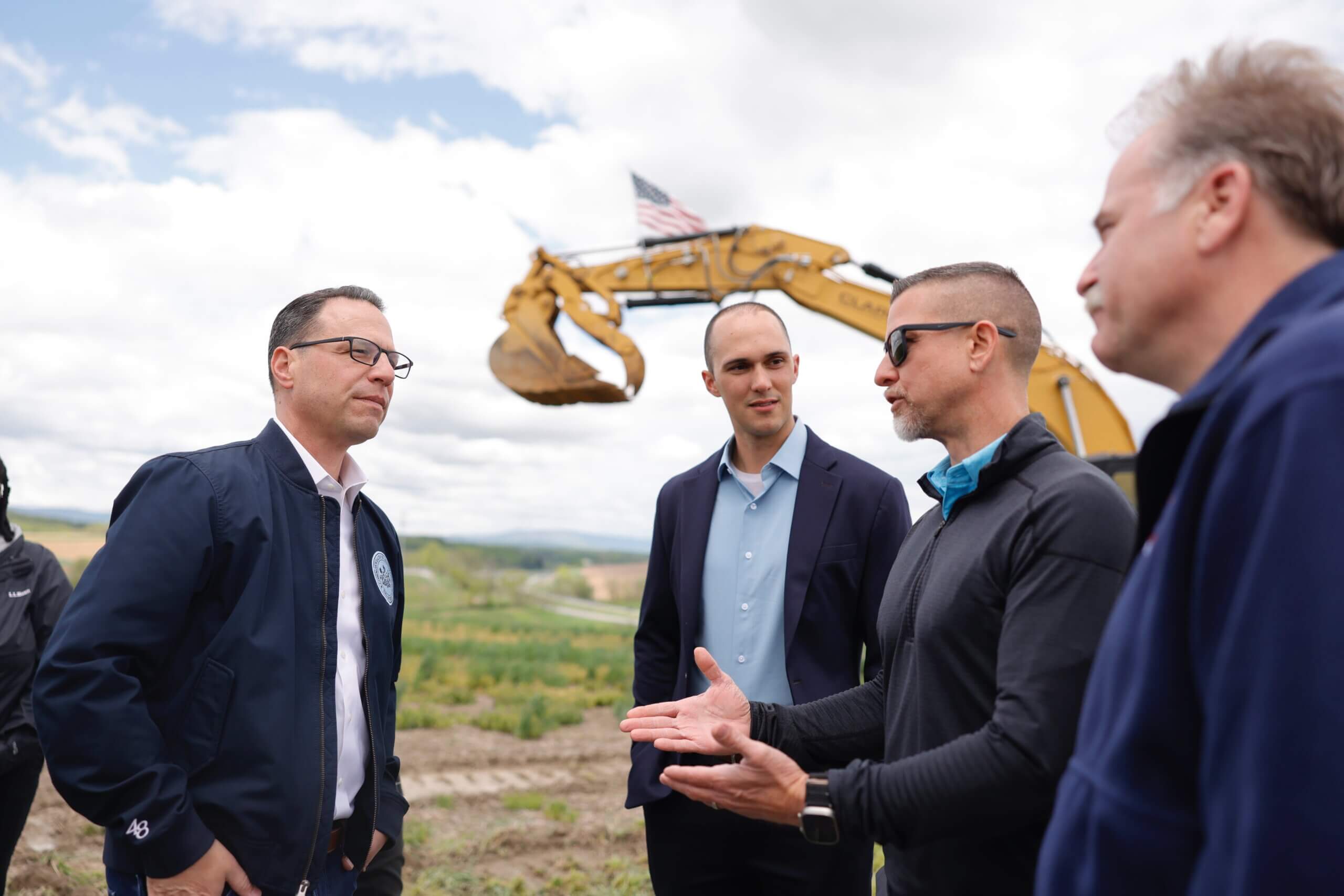 Pennsylvania Governor Josh Shapiro listens to a local officials speaking about PA Sites Projects visit 