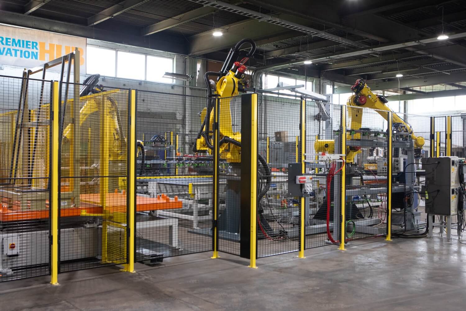 Robotics for handling processing at Premier Automation, LLC.