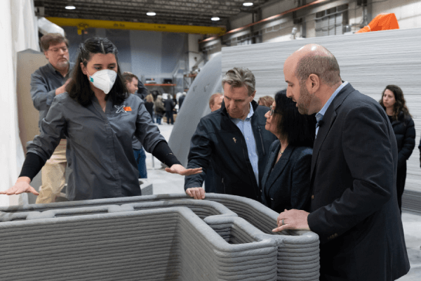 DCED Secretary Rick Siger tours the X-Hab 3D with local officials