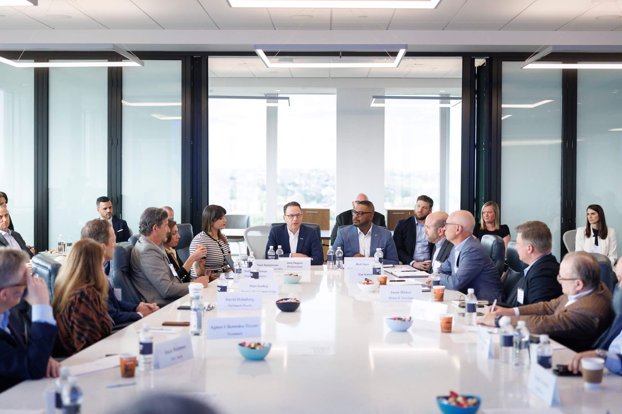 Pennsylvania Governor Josh Shapiro and Lieutenant Governor Austin Davis Roundtable during discussion with CEOs and Site Selectors