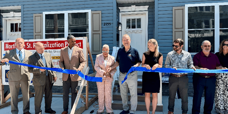 Ceremonial ribbon cutting at the Opening of New Affordable Townhomes in Harrisburg